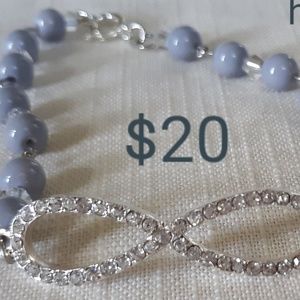 Sterling silver bracelet & earring set,
